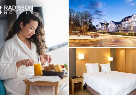 Overnachting voor 2 + ontbijt + wellness + drankje + late check-out bij Radisson Blu Balmoral Hotel