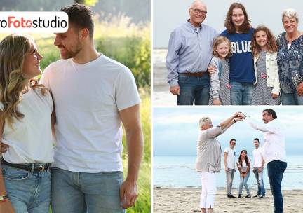 Fotoshoot in de studio of op locatie + 2 foto's