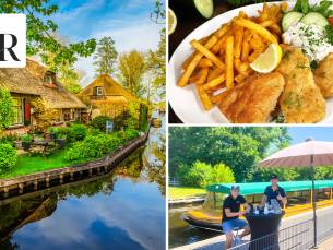 Rondvaart (2 uur) + 3-gangen keuzediner bij Restaurant De Rietstulp in Giethoorn
