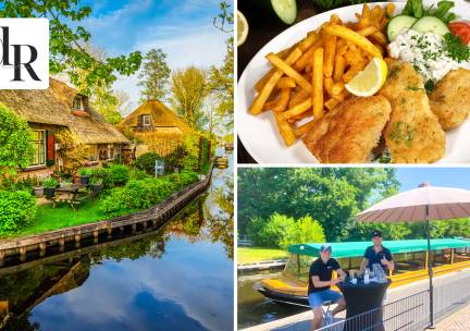 Rondvaart (2 uur) + 3-gangen keuzediner bij Restaurant De Rietstulp in Giethoorn