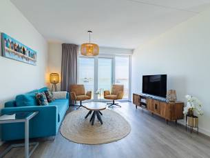 Vakantiewoning aan het strand - tuin en terras met haven- & zeezicht | Nr. 14 | 2 - 4 Pers. | Vista Maris