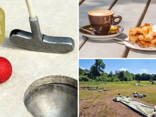 Minigolf + drankje + waterijsje, zakje chips of gebak bij Hoge Hexel
