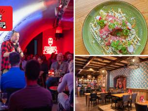 Stand-upcomedy + evt. 2-gangendiner bij Knock Out Comedy Club in hartje Utrecht