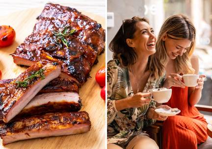 Spareribs + friet met saus + salade + koffie/thee bij WILLY'S