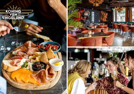 Borrelplank + speciaalbier, wijn of cocktail naar keuze bij de Koning van Engeland