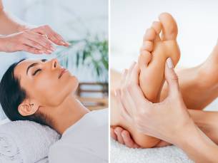 Reikibehandeling (45 of 60 min) evt. + voetmassage of -reflex (20, 45 of 60 min)