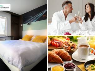 Overnachting voor 2 + ontbijt + late check-out + glas cava