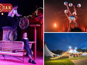 Entree voor de nieuwe show van Circus Tik Tak