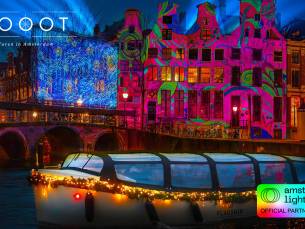Rondvaart (75 min) tijdens Amsterdam Light Festival + evt. drankjes