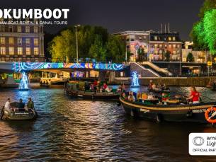 Rondvaart (75 min) + evt. onbeperkt drinken tijdens Amsterdam Light Festival