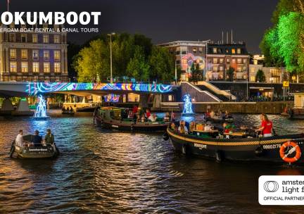 Rondvaart (75 min) + evt. onbeperkt drinken tijdens Amsterdam Light Festival