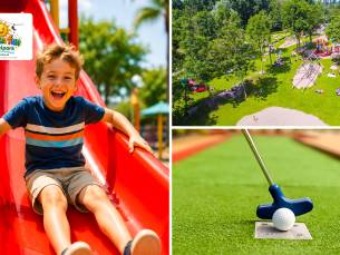 Entree kind(eren) + 1 begeleider + minigolf + limonade OF seizoenspas incl. 1x 30 min bowlen