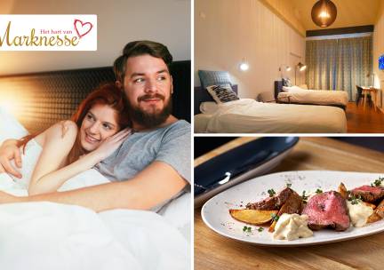 Overnachting voor 2 + ontbijt + evt. diner in Marknesse