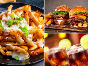Burger of loaded fries + frisdrank naar keuze