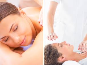 Massage naar keuze of reikibehandeling (45 min)