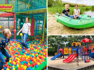 Entree tot binnen- en buitenspeeltuin en vaarvijver van De Belhamel + zakje chips of raketje
