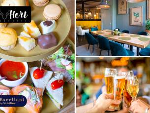 High tea, wine of beer + cava of 3 of 4 gerechtjes bij Brasserie Ut Hert