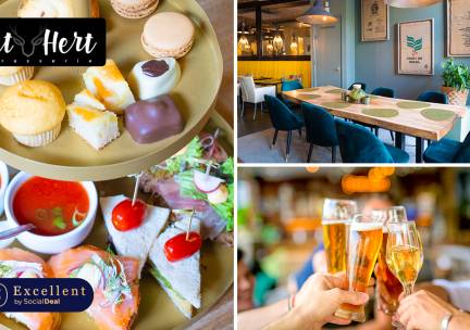 High tea, wine of beer + cava of 3 of 4 gerechtjes bij Brasserie Ut Hert
