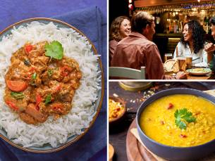 Indiaas hoofdgerecht + 2 bijgerechten voor afhaal