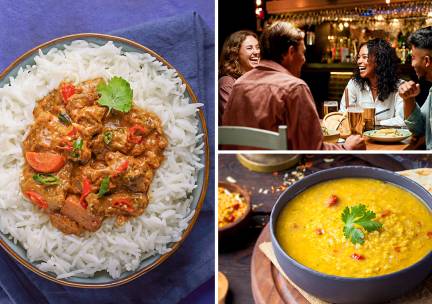 Indiaas hoofdgerecht + 2 bijgerechten voor afhaal