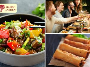 4-gangen rijsttafel bij Happy Garden