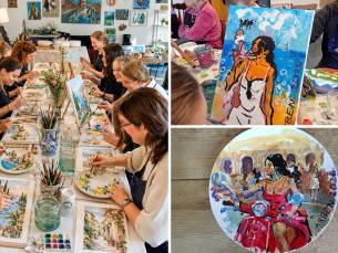 Workshop schilderen op doek, porselein, glas of aquarel in Italiaanse stijl (2 of 3 uur)