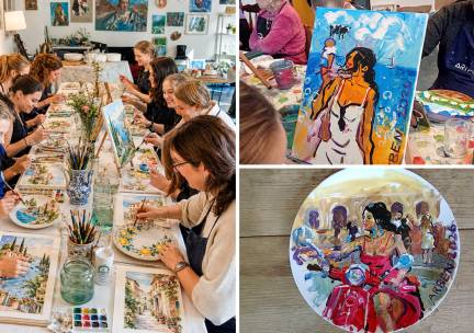 Workshop schilderen op doek, porselein, glas of aquarel in Italiaanse stijl (2 of 3 uur)