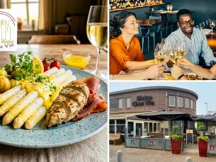 2- of 3-gangen aspergelunch of -diner