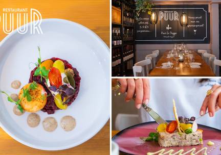 4- of 5-gangendiner van de chef + amuse + pré-dessert bij Restaurant Puur