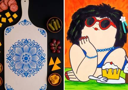 Workshop schilderen op canvas of tapasplank (2,5 of 3 tot 3,5 uur)