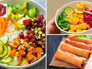 PokÃ©bowl naar keuze + 10 loempia's voor afhaal bij Sushi Island Lelystad