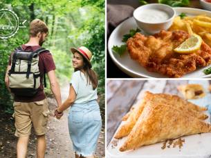 Compleet wandelarrangement incl. koffie/thee met een appelflap en een lunchgerecht