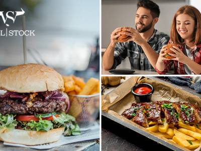 Burger of spareribs + friet bij Wall Stock 61