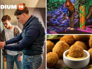 GlowGolf (19 holes) + evt. Prison Island (1 uur) + bitterballen bij Podium19