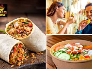 Wrap, bowl of warm broodje + frisdrank naar keuze voor afhaal