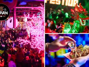 Entree voorJapan & Korea Light & Food Festival + sake welkomstdrankje