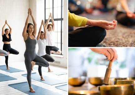 Yoga, klanksessie en/of begeleide meditatie (60 min)