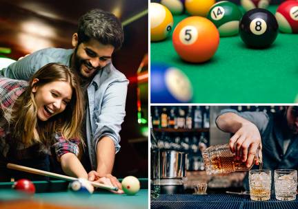 Poolen of snookeren (1 of 2 uur) voor 2 tot 4 pers. + bittergarnituur
