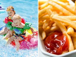 Entree voor Optisport Tolhuisbad + friet met saus