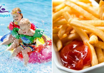 Entree voor Optisport Tolhuisbad + friet met saus