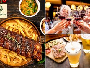 Hoofdgerecht naar keuze + bier of wijn