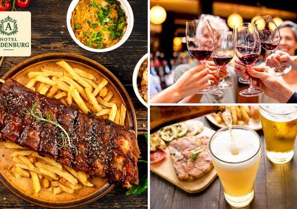Hoofdgerecht naar keuze + bier of wijn