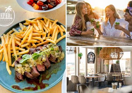 3-gangendiner Ã  la carte bij Beachclub Sandy Hill aan het strand van Zandvoort