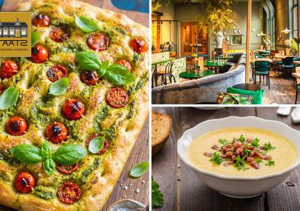 2-gangen keuzelunch bij Brasserie en Boutiquehotel STAATS