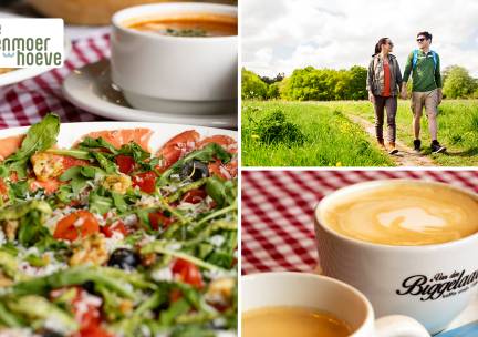 Wandelarrangement incl. warme drank + gebak + route + lunch bij Menmoerhoeve