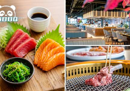 2-gangenlunch: sashimiplank + Korean BBQ + 1 frisdrank