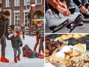 Entree schaatsbaan + schaatsen + poffertjes op de Grote Markt in Breda