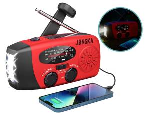 JONSKA Opwindbare Radio - Noodradio - Solar - Zaklamp - Powerbank