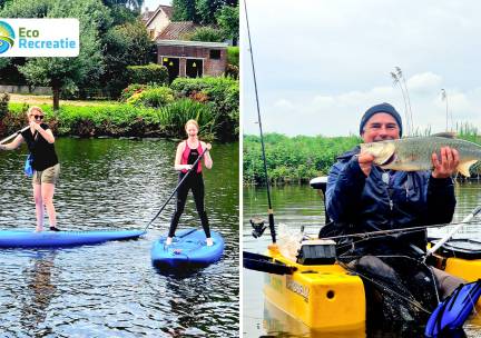 Sloepverhuur, suppen (2 of 4 uur) of vissen in een bellyboat (4 of 7 uur)+ evt. hapjes + drankje