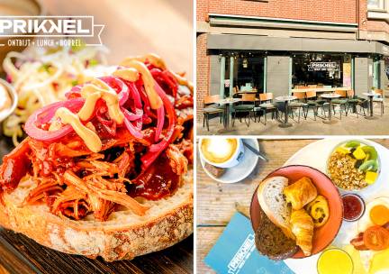 Ontbijt of 2-gangen keuzelunch bij Prikkel